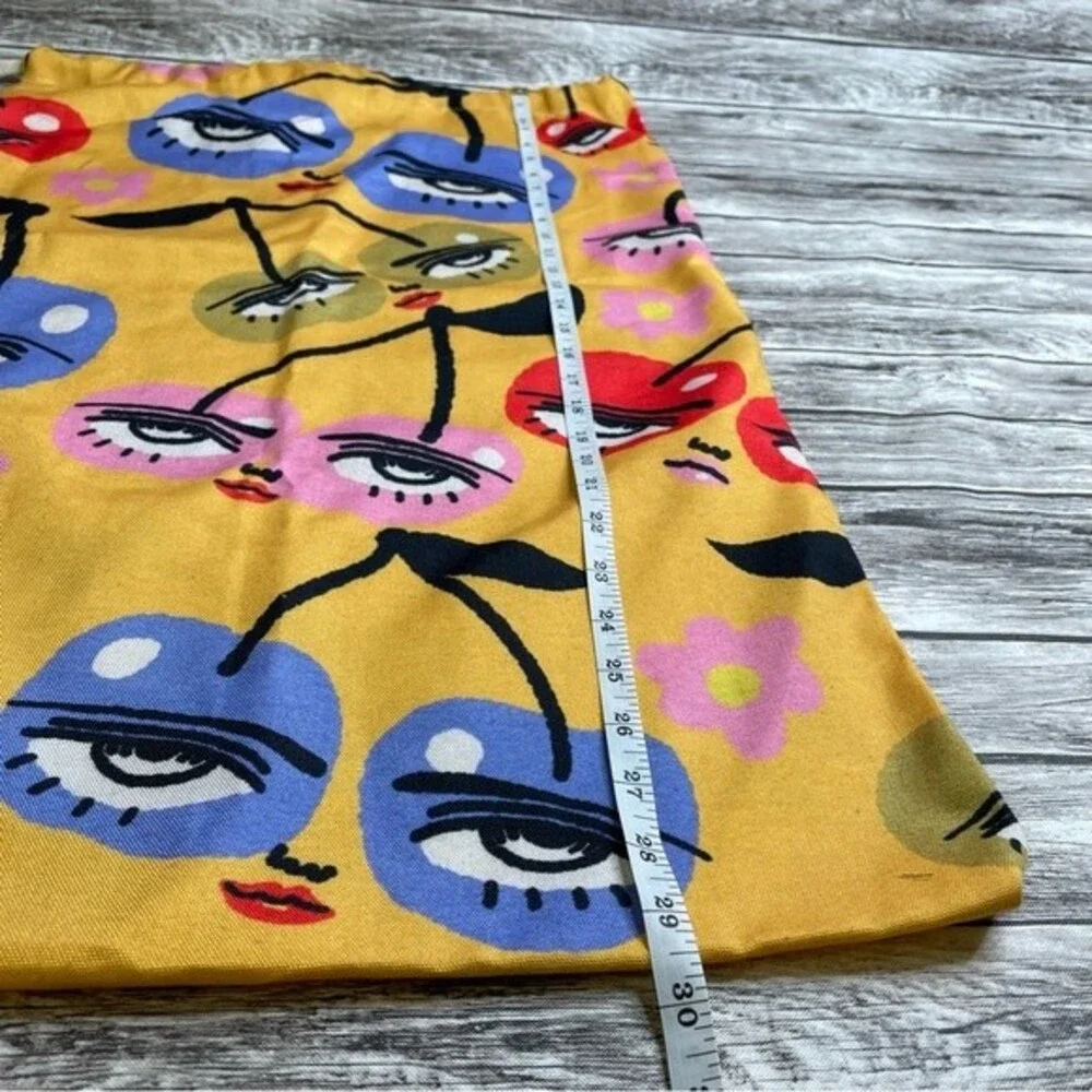 Canvas Laundry Bag Pop Art Eyes Cherries Drawstring Storage Tote Unisex